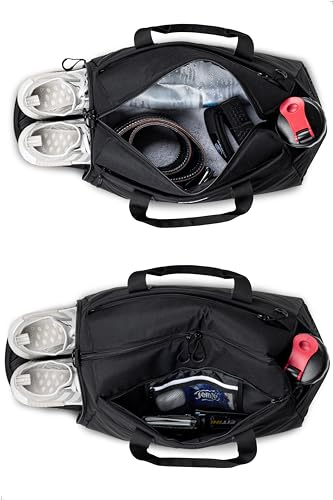 Fitgriff® Sporttasche & Reisetasche V2 für Damen und Herren - mit Schuhfach & Nassfach - Tasche für Sport, Fitness, Reisen - Trainingstasche, Gym Bag, (Full Black, Medium)