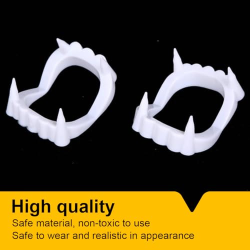 WeddHuis 4 Pcs Kostümheld Vampirgebiss Vampirzähne zum Aufstecken für Kinder - Halloween & Fasching & Karneval