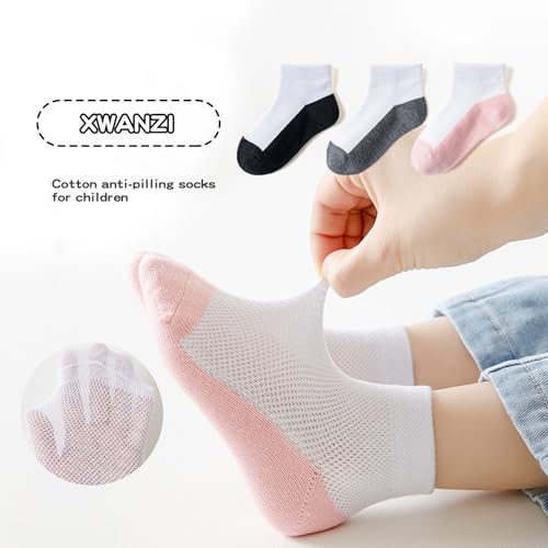 Boys Girls Ankle Socks Thin Color Block Mesh Cotton 1-12 Years3