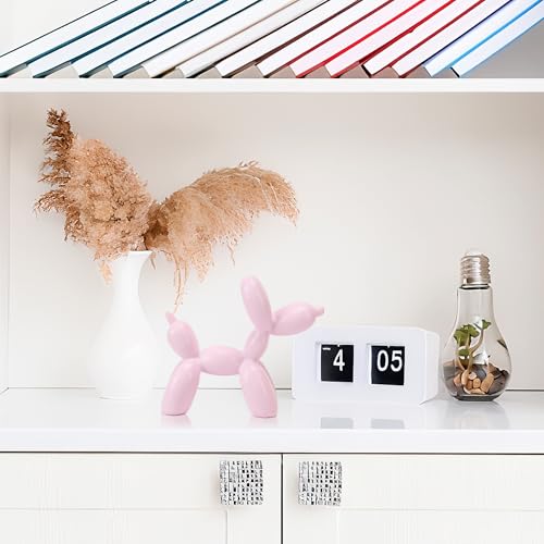 Estatua pequeña de perro globo rosa para decoración miniatura 5