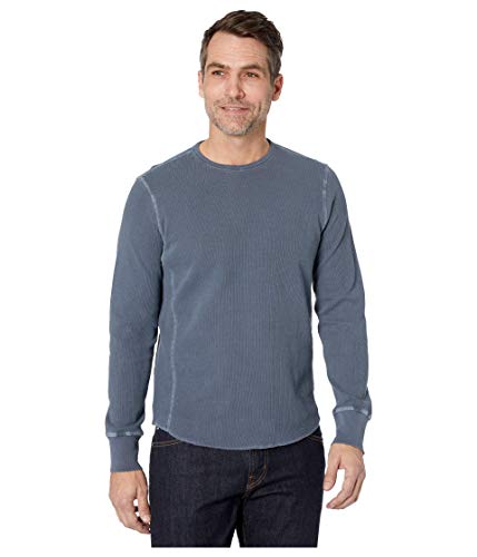 Lucky Brand Men's French Rib Long Sleeve Crew Neck Shirt, Slate Blue, Large