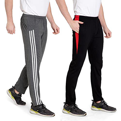 Image of Zeffit Solid Cotton Track Pants /Lower Sport Wear for Men & Boys | Stylish Regular Fit Track Pants for Gym /Running /Workout /Jogging /Sports (Pack of 2)