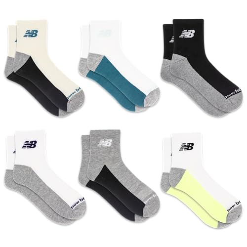 Image of New Balance Unisex Adult Performance Cushioned Ankle Socks - 6 Pairs - Moisture Wicking