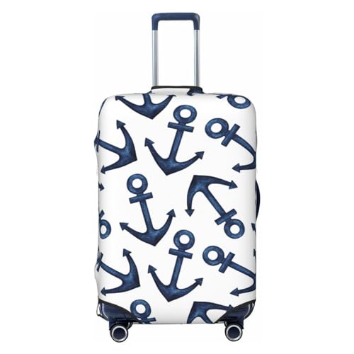Travel Luggage Covers - Navy Blue Anchor Elasticity Suitcase Covers Protector for Luggage 18-32 Inch