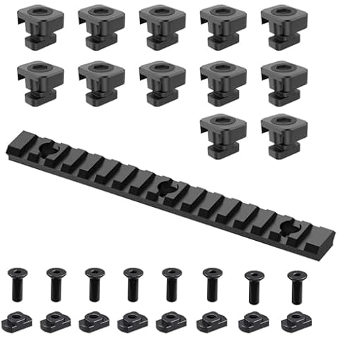 Ltnsimy 17 Slot Aluminum Picatinny Rail Accessories for Mlok with 12Pack Mlock Flashlight Pressure Switch Cable Management Cover