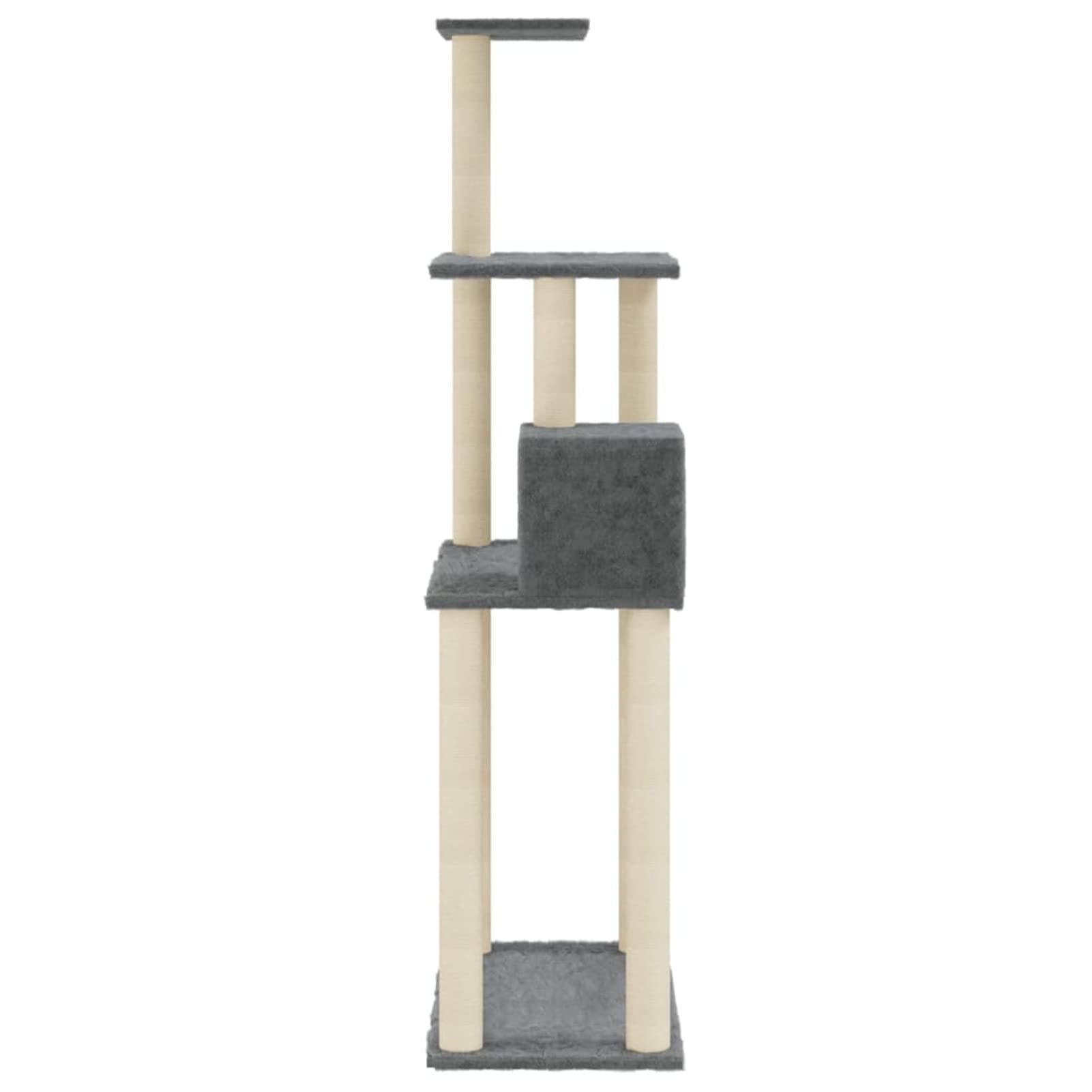 ShGaxin Skrobaczka dla kota z sizalowymi słupkami, kotem, akcesoria dla kotów, rozrusznik dla kotów, drapak dla kotów, ciemnoszary 147 cm