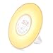 INLIFE Wake Up Light Sunrise Alarm Clock with 6 Changing Colors Night Light Alarm Clock for Bedroom, 6 Nature Sounds, FM Radio, Touch Control, Snooze Function, USB Charger