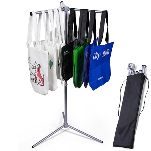 DECORDEEP Metal Bag Rack Stand, Tote Bag Display Stand for Vendors, Portable Handbag Holder for Market Booth, Craft Fairs, Trade Show, Retail Stores by DECORDEEP - Used condition - US$49.53