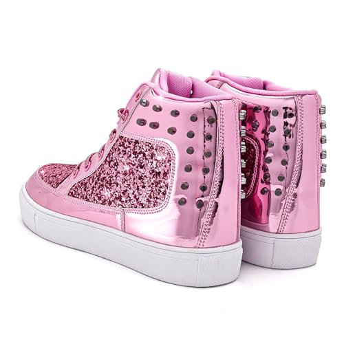 Image of IGxx Glitter Rivet Shoes Men Disco Punk High Top Women Sneakers
