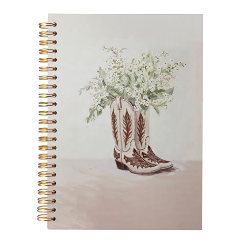 KAOWT Cowgirl Notebook Journal, Rustic Floral Western Notebooks for Note Taking, Cowgirl Gifts, Vintage Boho Western Country Hardcover Spiral Notebook 5.5x8.3in