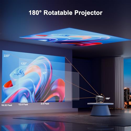 Projector Native 1080P Home Smart Video Projector 4K Support 26000L Keystone Correction Stream Apps WiFi 6 Bluetooth 5.2 Compatible with TV Stick,HDMI,USB,Laptop,iPhone,Android Smartphone - Image 5