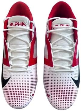 Nike Alpha Menace 4 Pro Mid Men's Football Cleats White Red Black FZ7702-100 Size 15 M US