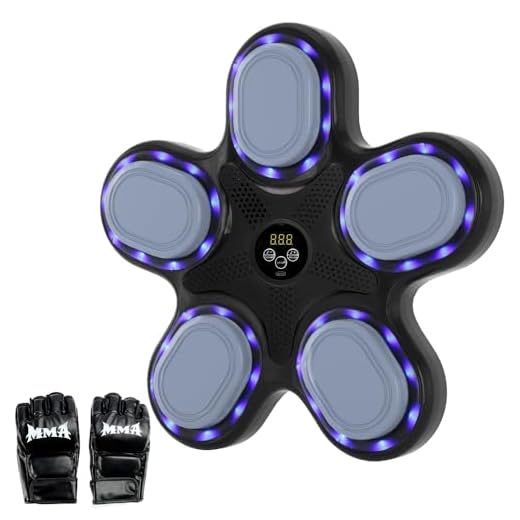 Musik Boxing Machine, 9 Modi, 9 Geschwindigkeiten, Display, Schlagzähler, Reaktions- und Koordinationstraining, Bluetooth, Wandmontage, für Anfänger & Profis,
