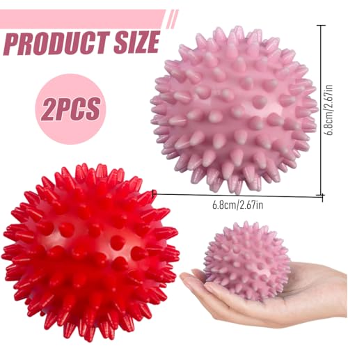 Massagebälle Faszienball, 2 Stück Magnetischer Hochstress Akupressurball, Spiked Massage Ball Hart, Massagebälle mit Noppen,für Rücken Beine Füße Hände