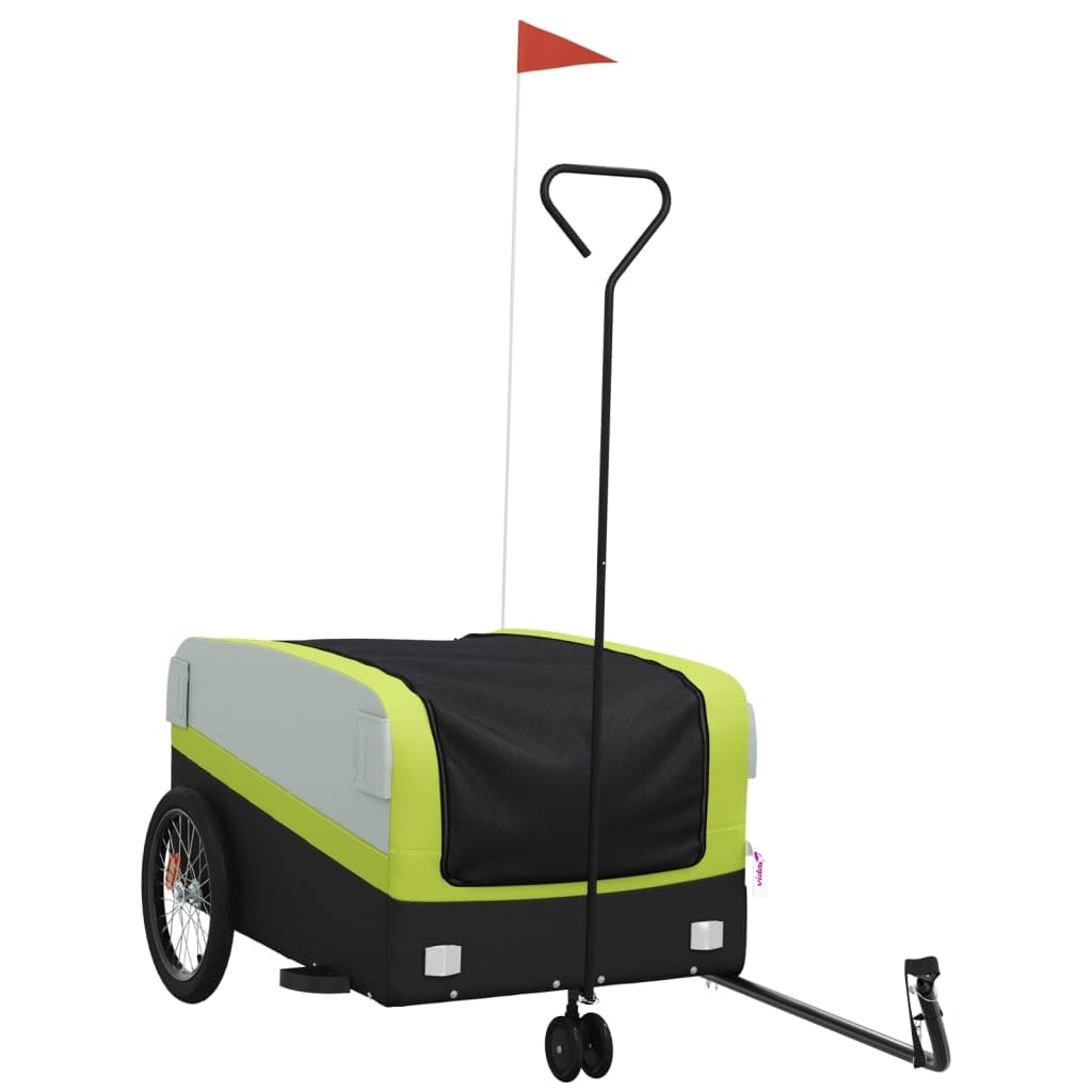 Remolque de bicicleta de hierro, 30 kg, color negro y rojo