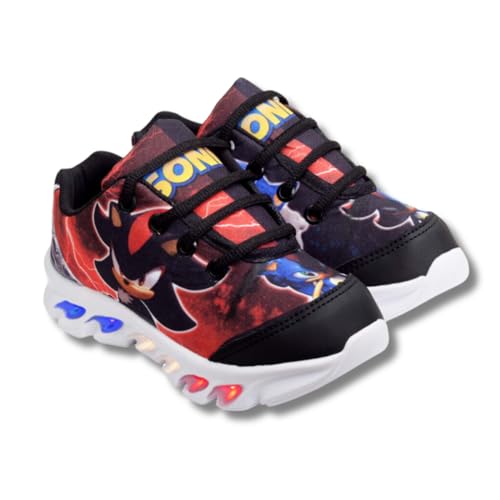 Genérico, tenis de led infantil masculino sonic shadow com luzinha meninos Cor:Preto;Tamanho:23;Gêne