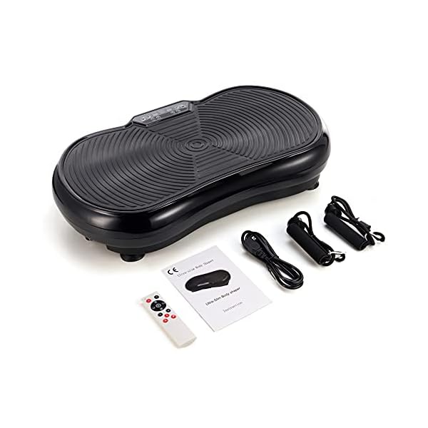 ZELUS Vibration Plate Exercise Machine with Resistance Bands, Vibrating Core Cardio Strength Training Plate for Home Workouts, Exercise Fitness Home Gym Equipment Vibration Machine with Remote