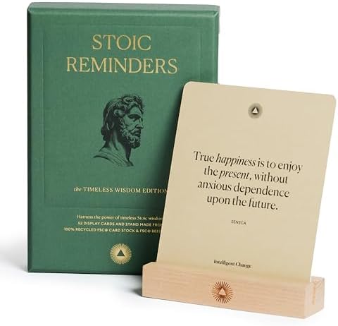 Intelligent Change 52 Stoic Reminders Quote Cards with Display St...