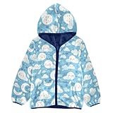 siphylline Boho Bleu Simple Léger Zip Sweatshirt Enfants Peluche Bleu Marine...
