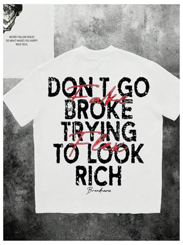 Men's Letter Print Distressed T Shirts Vintage Short Sleeve Y2k Baggy Shirts2