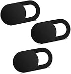 iVoler [3 Pack] Webcam Cover Slide, Ultra 0.027 in Thin Web Camera Cover Slider Protect Privacy Security with Strong Adhesive for MacBook, iPad, iPhone, Laptop, Desktop, PC, Tablet, Smartphone - Black