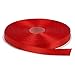 Topenca Supplies 3/8-Inch Wide 50-Yards Long Double Face Solid Satin Ribbon Roll, Red