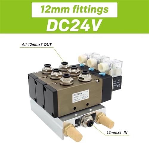 Électrovanne 5 voies 2 positions 4V410-15 collecteur alu 2 stations