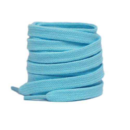 XIANMY Cordones planos de 8 mm, cordones de repuesto para zapatos deportivos, zapatos deportivos, lona, zapatos casuales, botas, 100 cm, azul claro, 100