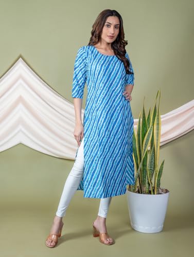 Image of Women's Straight Fit Printed Crepe Kurta, Casual Wear Kurti Design No 122