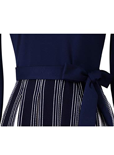 Image of VFSHOW Womens Work Business Casual Church Pockets Belted A-Line Midi Dress