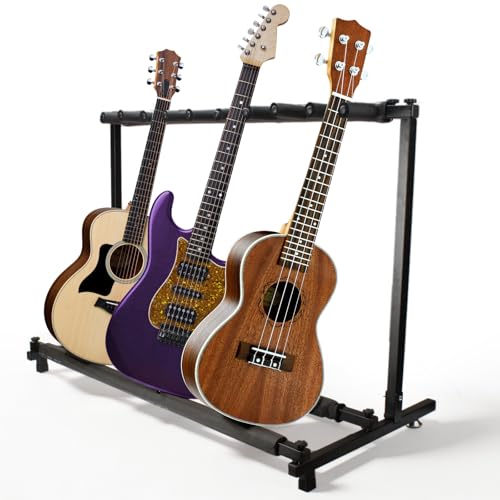 Ktaxon 3/5/7/9 Multiple Guitars Stand Display Stand Guitar & Ukulele & Bass & Banjo Holder for Band...