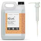 Miniml Antibacterial Hand Wash Soap - 5L Refill and 5L Pump - Natural Clementine Scented Eco Hand and Body Washing Liquid Gel for Soft and Sensitive Friendly Skin Care - 100% Vegan & Cruelty Free