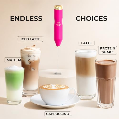 Image of Zulay Kitchen Powerful Frother Wand AA Batteries Included, Ultra Fast Handheld Drink Mixer, Comfort Milk Frother, Stainless Steel Whisker, Frother Handheld for Coffee, Protein & Matcha - Frothmate 2.0