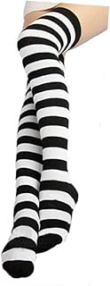Par Listrado Feminino Meias Até Os Joelhos Listras Coloridas Meias Até Os Joelhos Meias De Natal Sobre O Joelho Miss Meias Listradas Até Os Joelhos Meias Femininas Listradas Dia