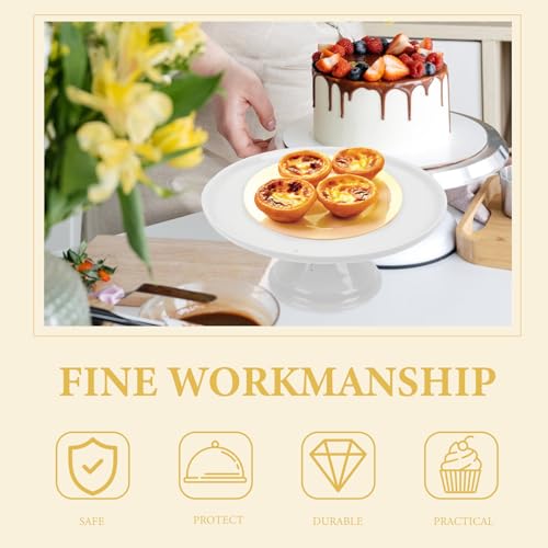 Support à gâteau en céramique blanche KICHOUSE résistant aux chocs - 5