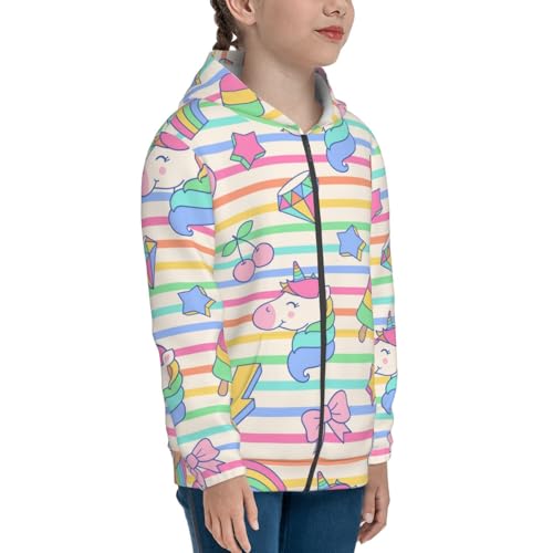 Cute Unicorn Kid Hoodies Boys Zip Up Sweatshirts Girls Pullover with Pocket4