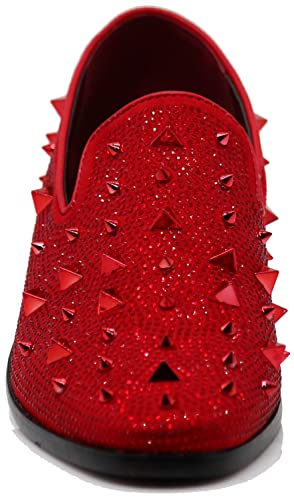 Image of SPK24 Men Vintage Spikes Sparkle Formal Tuxedo Stage Fashion Slip On Loafer Dress Shoes