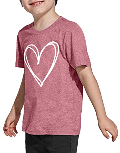 Image of LAZYCHILD Kids Valentine Shirt Girls Valentines Day Shirts Heart Graphic Long Sleeve Striped Tee Tops 5-14 Years