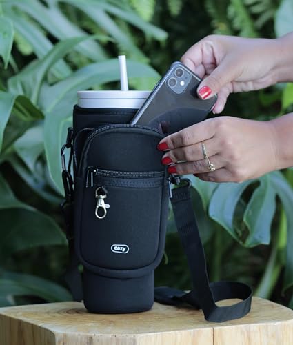 Bolsa Para Garrafa De Agua Porta Garrafas Copo Canudo Cazy (PRETO)