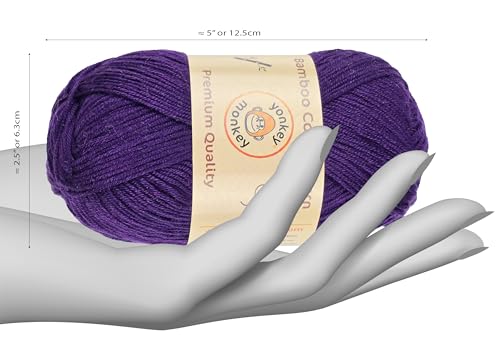 Image of 10-Pack of Yonkey Monkey 500 Grams Yarn - 70% Rayon derived from Bamboo, 30% Cotton - Imported - Violet 9022