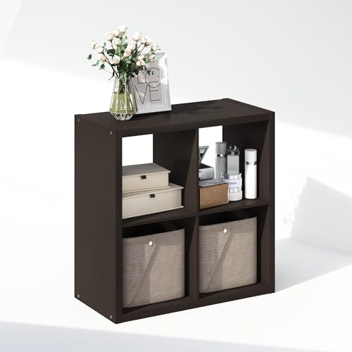Furinno Cubic Closet Organizers and Storage, 4-Cube Closet Organizer, Open Shelf Closet Storage, Extra Thick Frame for Wardrobe, Bedroom, Living Room, Dark Oak by Furinno - Image 4