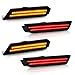 Bestview Side Marker Light Assembly Compatible with Chevy Camaro 2010 2011 2012 2013 2014 2015 Amber Front Red Rear Fender Side Marker Lamps Reflectors, 4 PCS