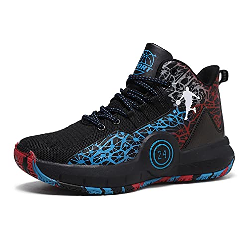 BINQI Herren Basketballschuhe High-Top leichte Stoßdämpfung rutschfeste atmungsaktive Outdoor-Sportschuhe Jungen Basketballschuhe Mädchen Indoor-Schuhe Sportschuhe