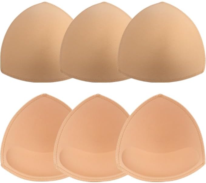 Bra Pads Inserts 3 Pairs Push Up Breast Ehancers Padding for Sport Bathing Suit Swimsuits - A/B/C/D/E Cups