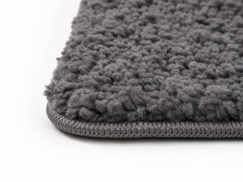 Image of Pack of 1 Quick Dry Water Absorbing Rectangular Micro Floor Mat | Anti-Skid & Non-Slip Cushion Doormat for Home, Kitchen, Office, Washroom - (R Grey, 40x60 cm)