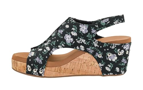 Image of Corkys Footwear Womens Carley Wedges, Featuring Corkys EVA Foam Cushioned Insoles, A 2.5 Inch Heel, Lightweight For All Day Wear, And Hook And Loop Closure