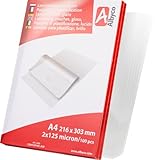 Albyco Laminierfolien, Laminiertaschen - Format A4, 216x303 mm - Dicke 2x125 (250) Mikron - Glänzend - 100 Stück - Transparent