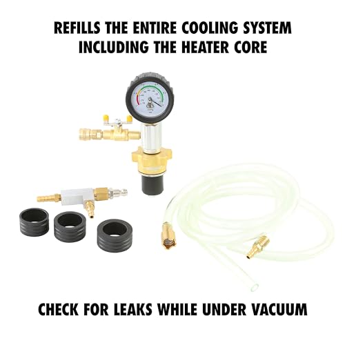 Image of OEMTOOLS 27066 Coolant System Refiller Kit, 3 Adapters | Remove Air Trapped in Cooling System, Test Radiator and Heating Core Lines for Leaks | Fits Radiator Necks and Coolant Reservoirs