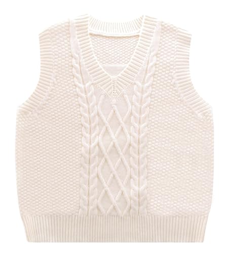 Pull sans manches enfant col en V pour habiller chaudement sans serrer les bras
