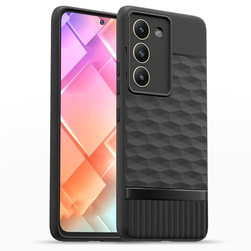 Image of Pikkme Back Cover for Vivo T3 5G / Vivo Y200e 5G Camera Protection 3D Hexa Cube Design Silicone Protective Bumper Case (Black)